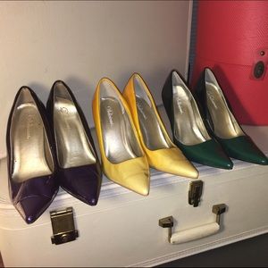 Bundle of 3 pair of ombré jewel toned heels.